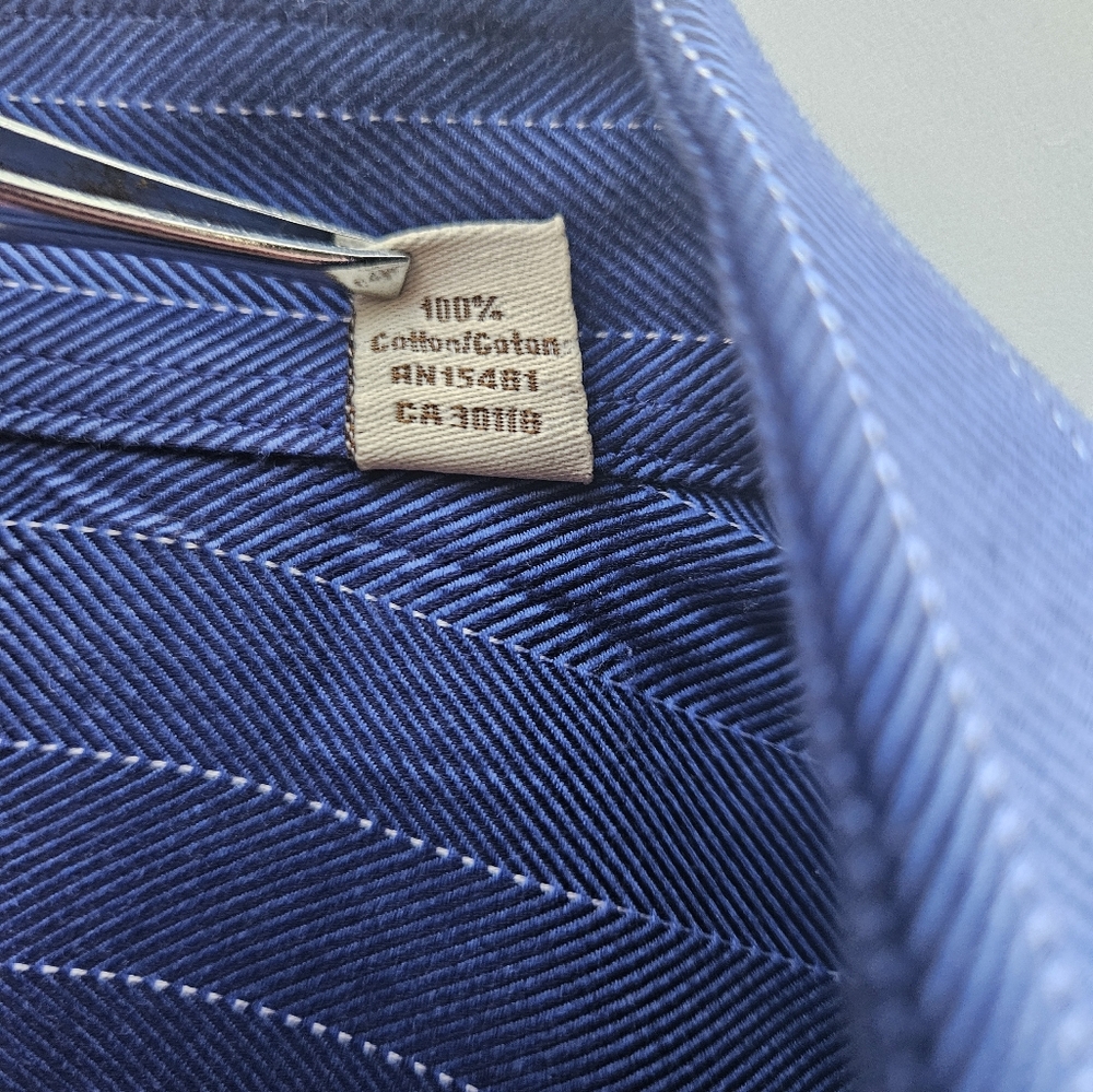 TOMMY BAHAMA Blue Pinstripe Cotton Shirt | SZ 16.5" - Picture 12 of 13